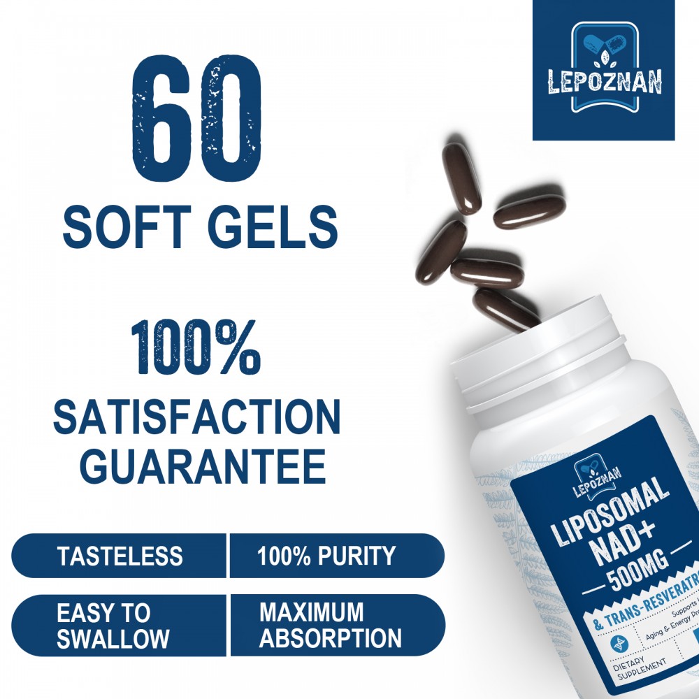 Liposomal NAD+ 500 mg + TransResveratrol 300 mg